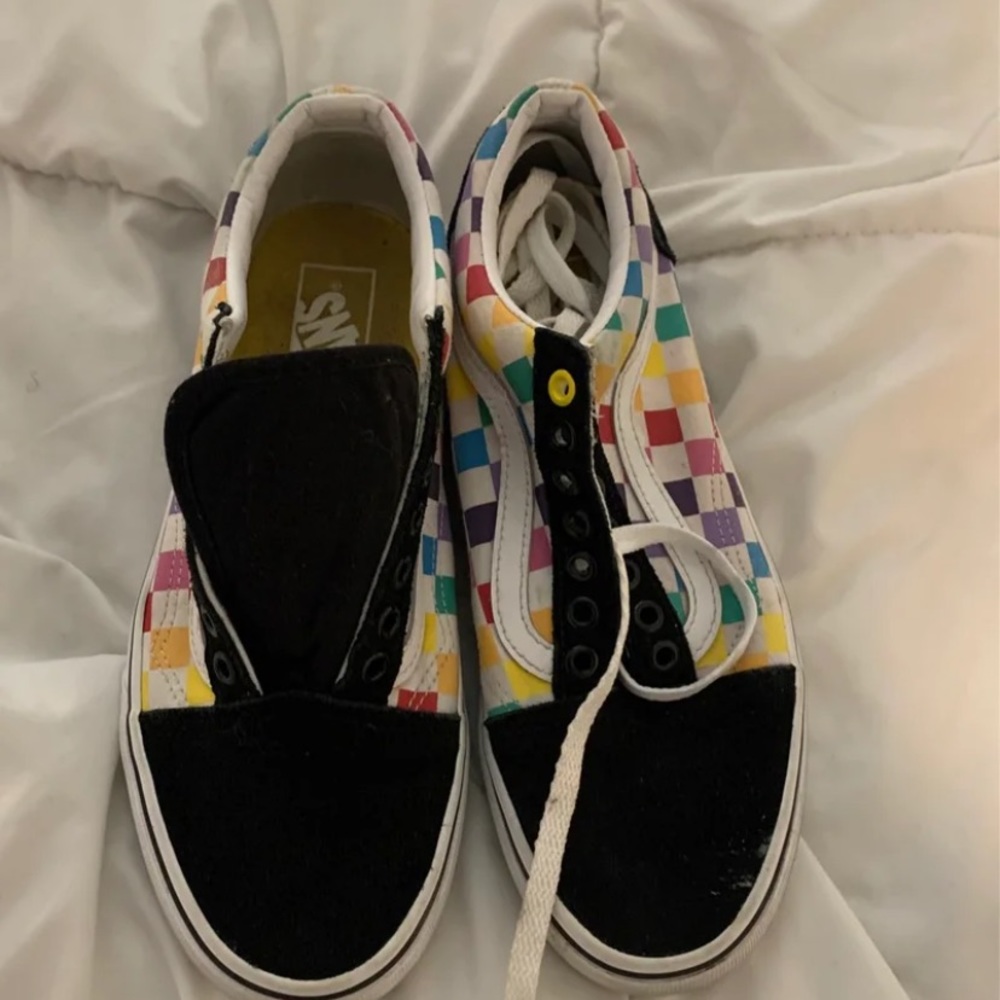 Women rainbow vans
